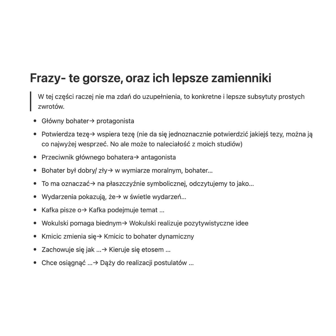 Zwroty do rozprawki