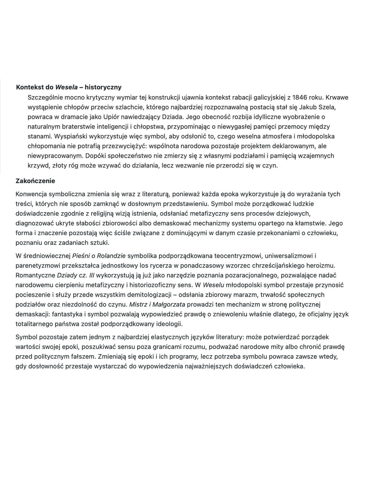 Konspekty – poziom rozszerzony