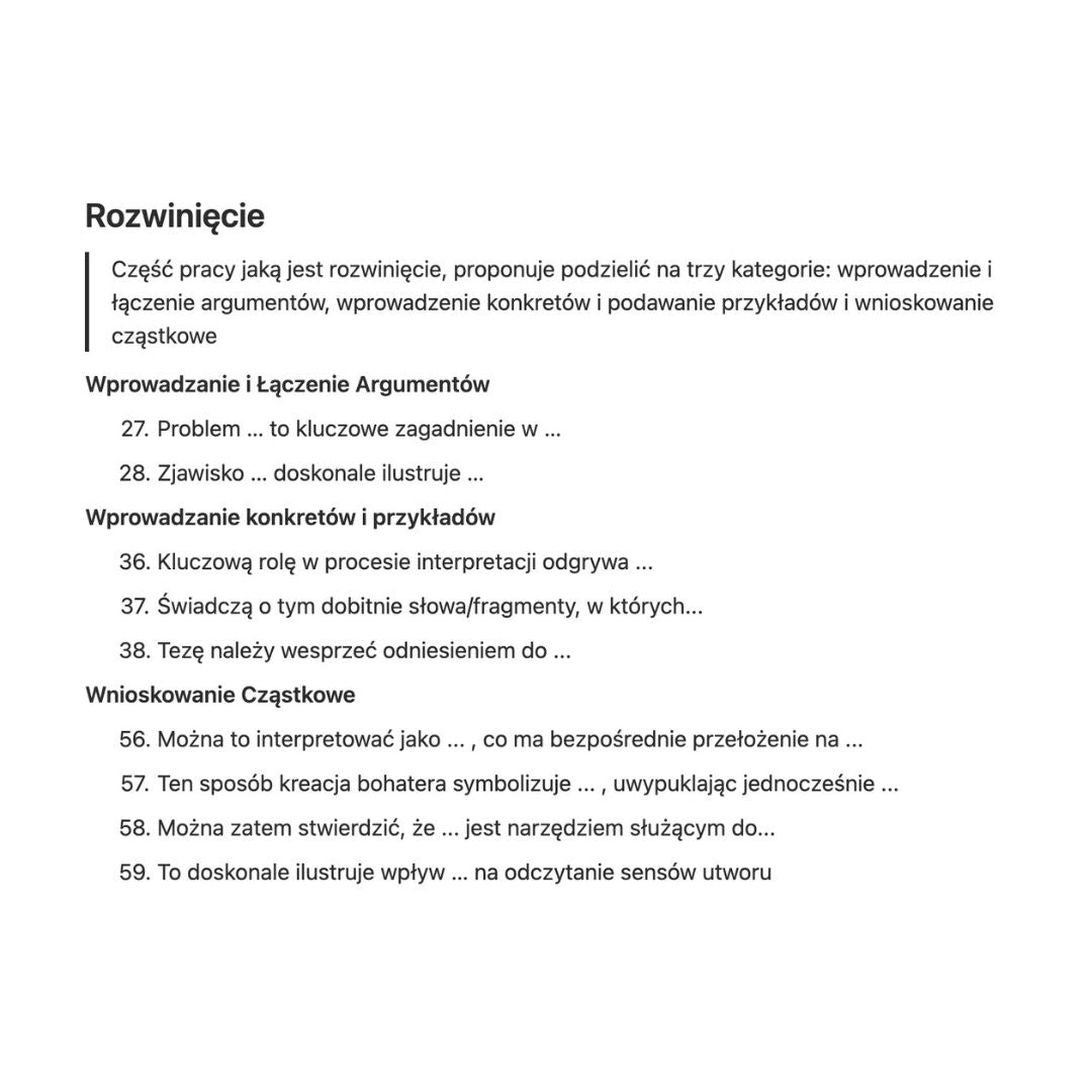 Zwroty do rozprawki