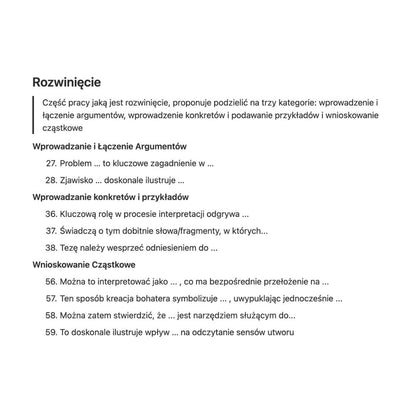 Zwroty do rozprawki